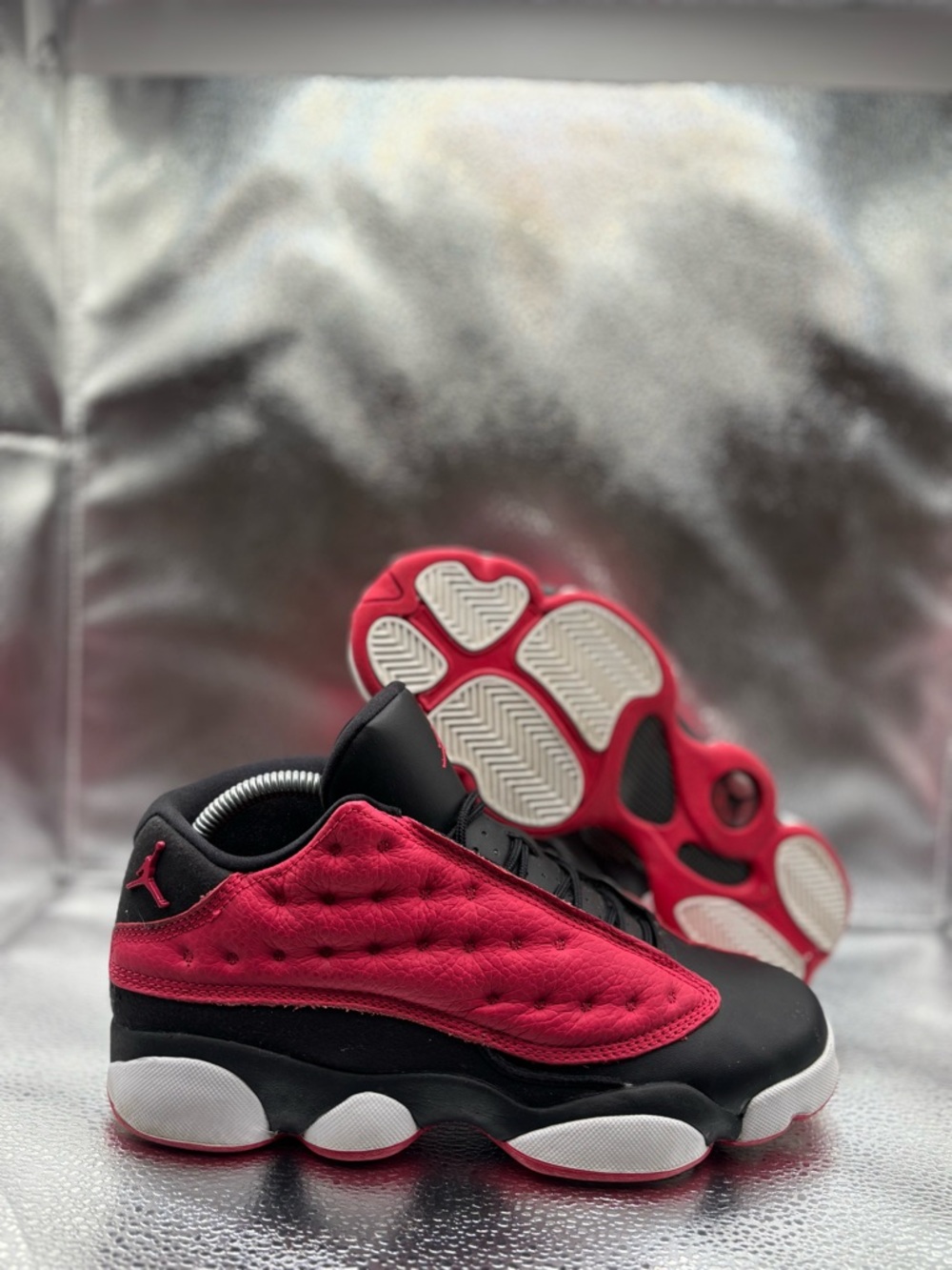 Jordan Kids' Black and Red Low-Top Sneakers